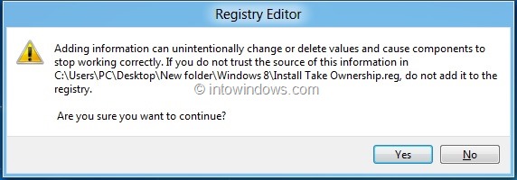 Prendre possession des fichiers et des dossiers dans Windows 8 Step5