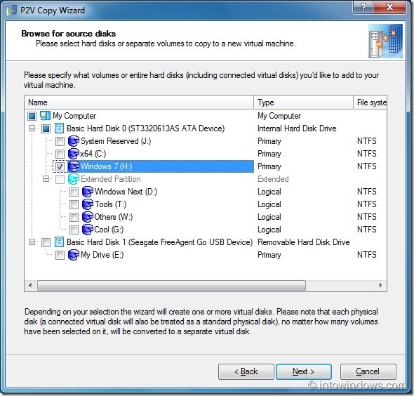 Convertissez votre Windows 7 en une machine virtuelle pour faire avancer le lecteur USB Step3