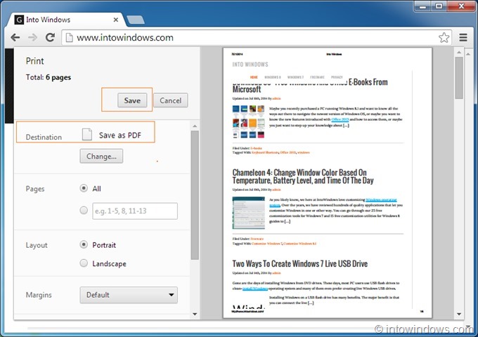 Enregistrer la page Web au format PDF dans Chrome étape 4