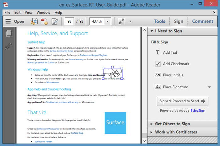 Signez électroniquement des fichiers PDF à l'aide de l'image Adobe Reader 4