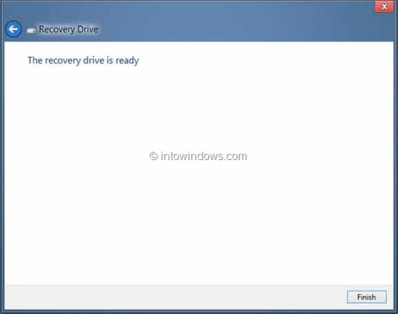 Créer un lecteur de récupération Windows 8 Étape 12