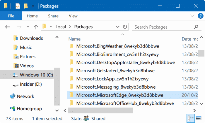 restaurer Microsoft Edge dans Windows 10 pic3