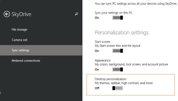 Désactivez ou arrêtez la synchronisation en arrière-plan dans Windows 8.1 Étape 4