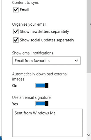 désactiver l'envoi à partir de l'image de messagerie Windows 4