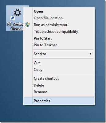 Créer un raccourci Paramètres du PC sur le bureau Windows 8.1 Étape 3