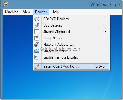 Activez Windows 7 Aero dans VirtualBox Step1