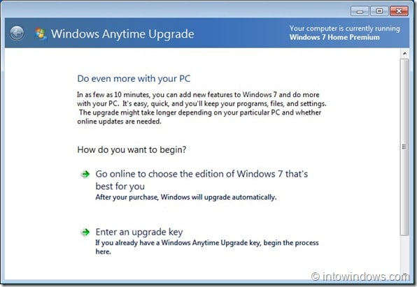 Mettre à niveau Windows 7 Home Premium vers Professional Edition step3
