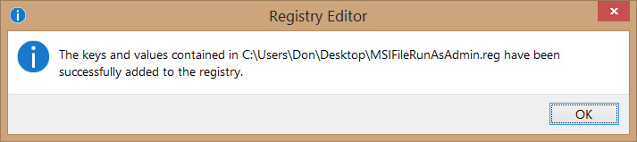 Ajouter Exécuter en tant qu'administrateur aux fichiers MSI dans Windows