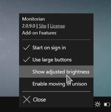 changer la luminosité du moniteur externe Windows 10 pic1