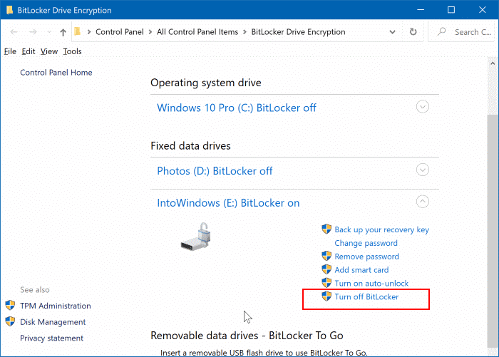 icône de verrouillage sur les lecteurs dans l'Explorateur de fichiers Windows 10 pic4