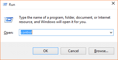 Ouvrez le panneau de configuration de Windows 10, étape 1