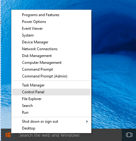 Ouvrez le panneau de configuration de Windows 10, étape 2