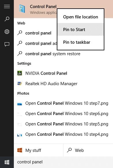 Ouvrez le panneau de configuration de Windows 10 step8