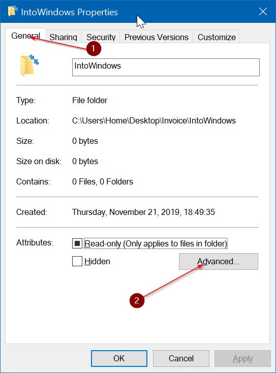 flèches bleues sur les fichiers et dossiers dans Windows 10 pic2