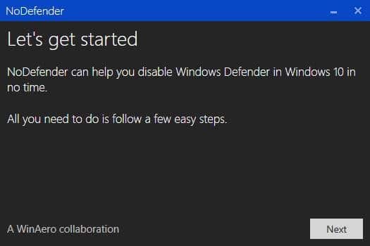 Désactivez Windows Defender dans Windows 10 étape 2