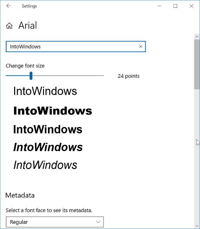 prévisualiser, installer et désinstaller les polices dans Windows 10 pic2