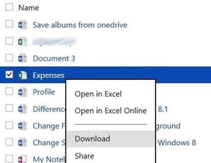 Télécharger des documents et des photos depuis OneDrive