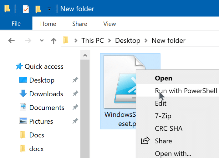 réinitialiser la recherche Windows 10 via PowerShell pic1