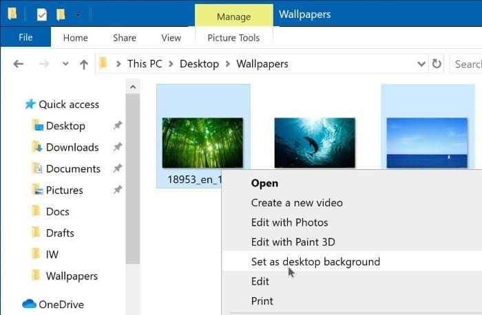 définir un fond d'écran différent pour le deuxième moniteur dans Windows 10 pic3
