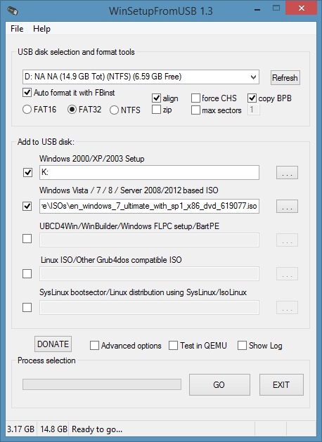Installez Windows 7 et Windows 8.1 à partir de la même image USB 2
