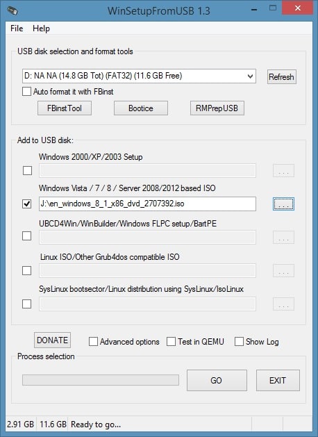 Installez Windows 7 et Windows 8.1 à partir de la même image USB 8