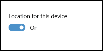 Activez Localiser mon appareil dans Windows 10, étape 8