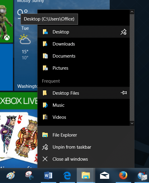Accédez aux icônes du bureau, aux fichiers en mode tablette Windows 10 pic5