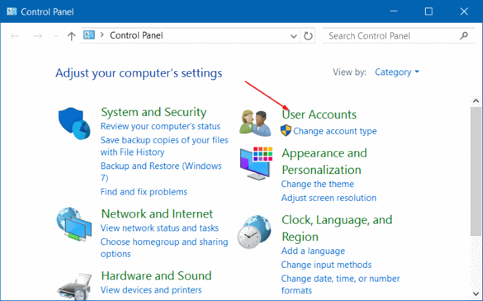 Ajoutez le mot de passe au compte d'utilisateur local à l'étape 7 de Windows 10