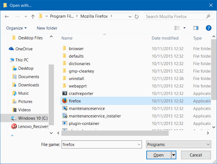 Changer le lecteur PDF par défaut dans Windows 10 étape 4