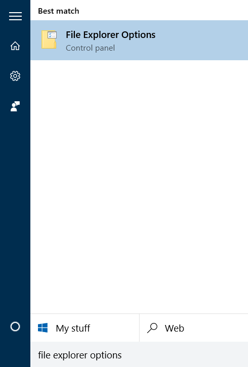 Ouvrir les options des dossiers dans Windows 10 pic1