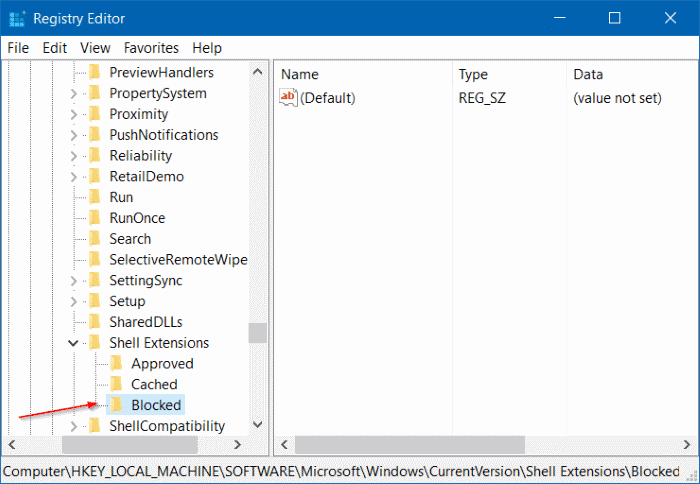 Supprimer Cast to Device du menu contextuel dans Windows 10 Step4