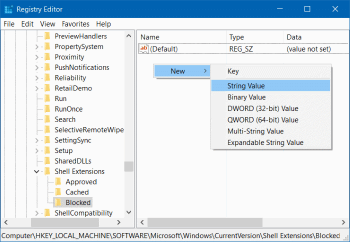 Supprimer Cast to device du menu contextuel à l'étape 5 de Windows 10