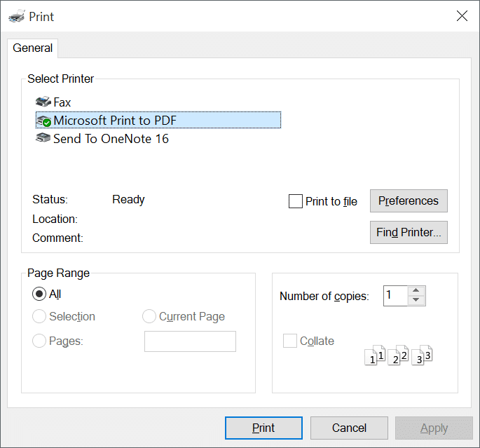 Convertir des documents en PDF dans Windows 10 sans outils Third Pary pic3
