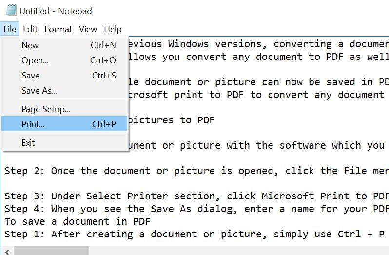 Convertir des documents en PDF dans Windows 10 sans outils Third Pary pic5