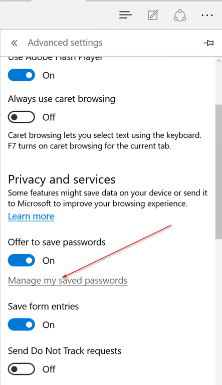 supprimer les mots de passe enregistrés dans Edge dans Windows 10 étape 5.1