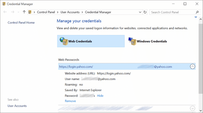 Afficher les mots de passe enregistrés dans le navigateur Edge dans Windows 10 pic5