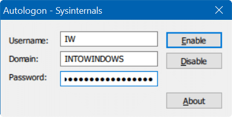 Connectez-vous automatiquement à Windows 10