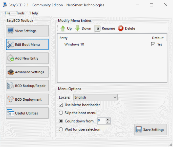 Activer ou désactiver le menu des options de démarrage graphique dans Windows 10
