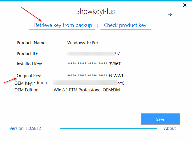 Récupérez la clé de produit dans le dossier Windows.old pic1.1