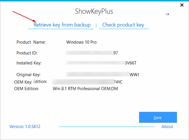 Récupérez la clé de produit dans le dossier Windows.old pic2
