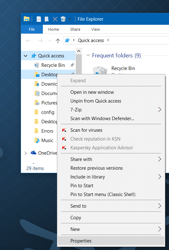 Déplacez vos téléchargements et dossiers de bureau vers un autre lecteur dans Windows 10 étape 2