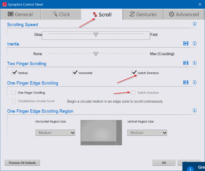 changer la direction de défilement du pavé tactile dans Windows 10 étape 3