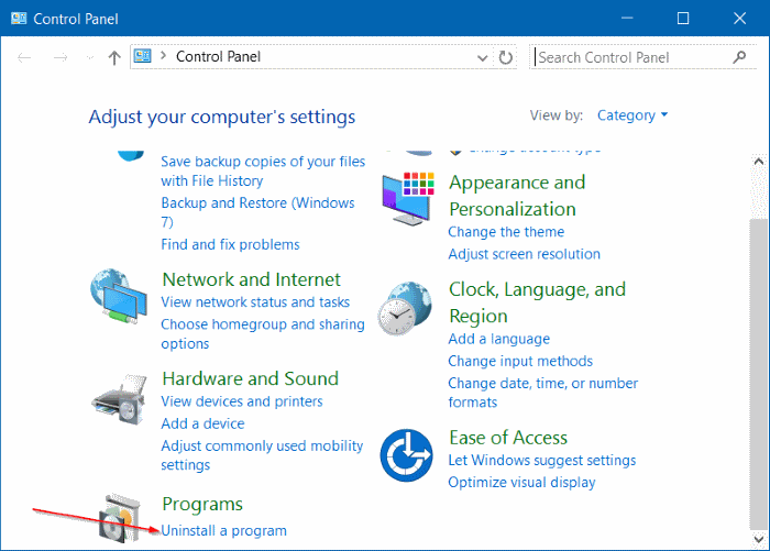 Désinstaller une mise à jour dans Windows 10 étape 2