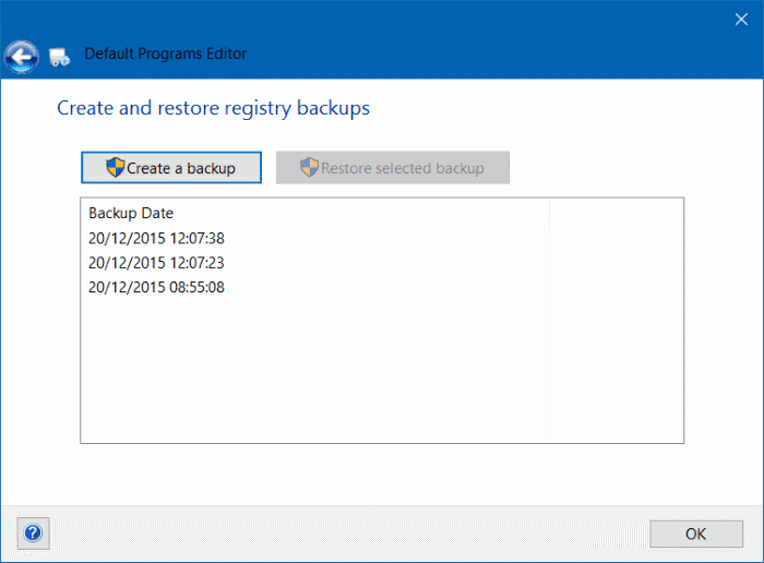 sauvegarde et restauration d'association de fichiers dans Windows 10 pic1 (2)