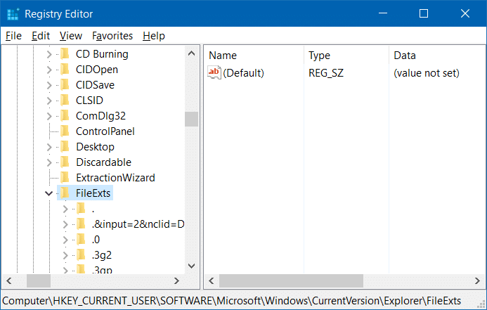 sauvegarder et restaurer les associations de fichiers dans Windows 10 étape 2