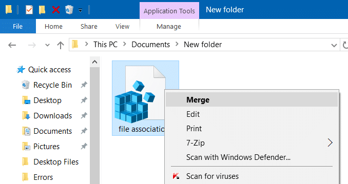 sauvegarder et restaurer les associations de fichiers dans Windows 10