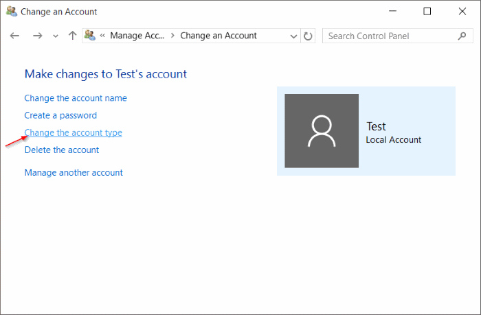 Compte standard pour le compte administrateur Windows 10 pic9