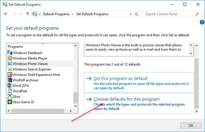 définir la visionneuse de photos Windows par défaut dans Windows 10 étape 8