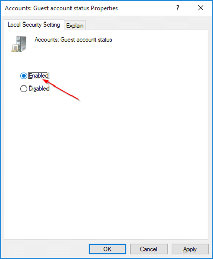 activer le compte invité dans Windows 10 étape 7