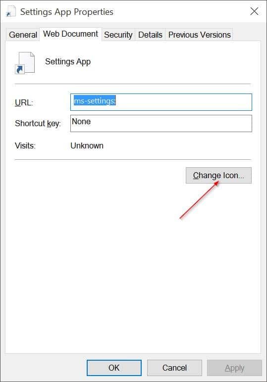 Créez un raccourci sur le bureau pour l'application Paramètres dans Windows 10 pic6